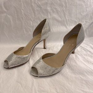 Kate Spade Silver Peep Toe High Heels